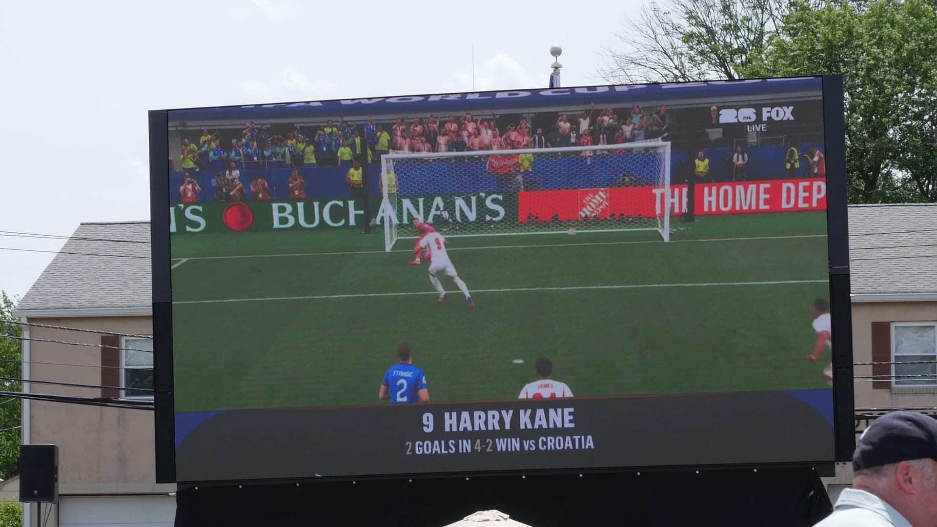 Large outdoor LED event screen set up for a crowd in New Jersey